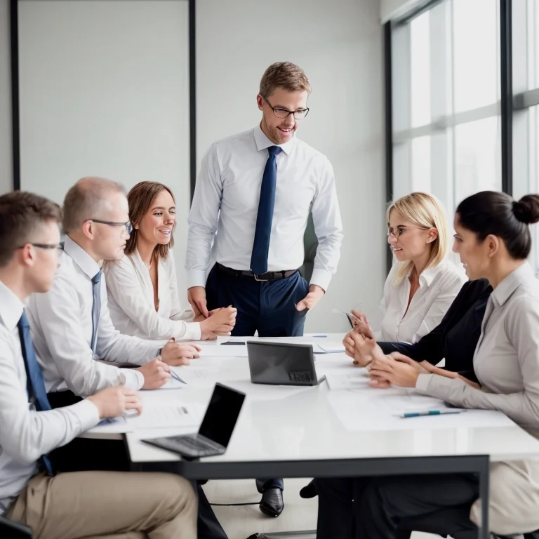 شخصيات قادة يعملون معًا في بيئة مهنية